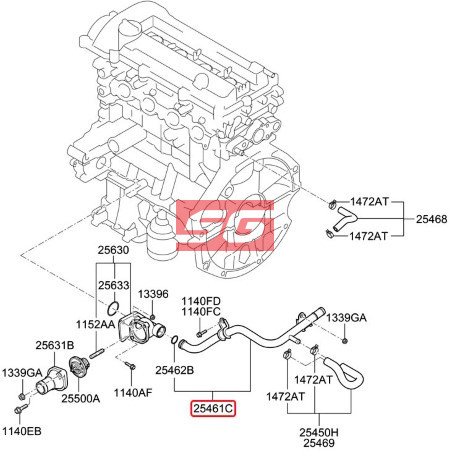 ỐNG NƯỚC SƯỞI KIA K250 2019 | 254704A835 - Ảnh 5
