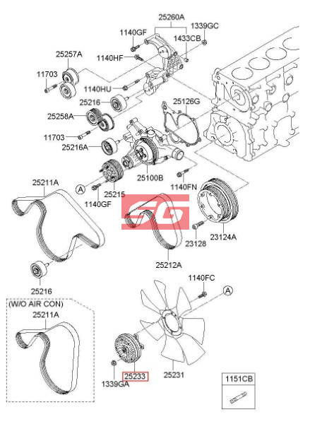 LY TÂM QUẠT KÉT NƯỚC KIA BONGO 3 | 252374A855 - Ảnh 4