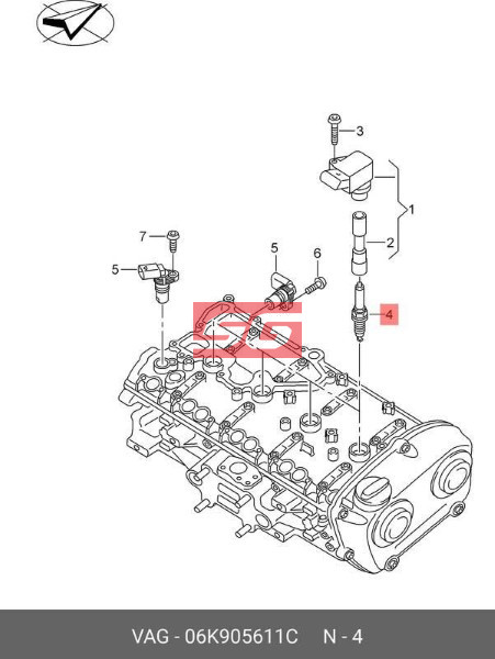 BUGI ĐÁNH LỬA AUDI Q5 2.0 2017 | 06K905611C - Ảnh 4